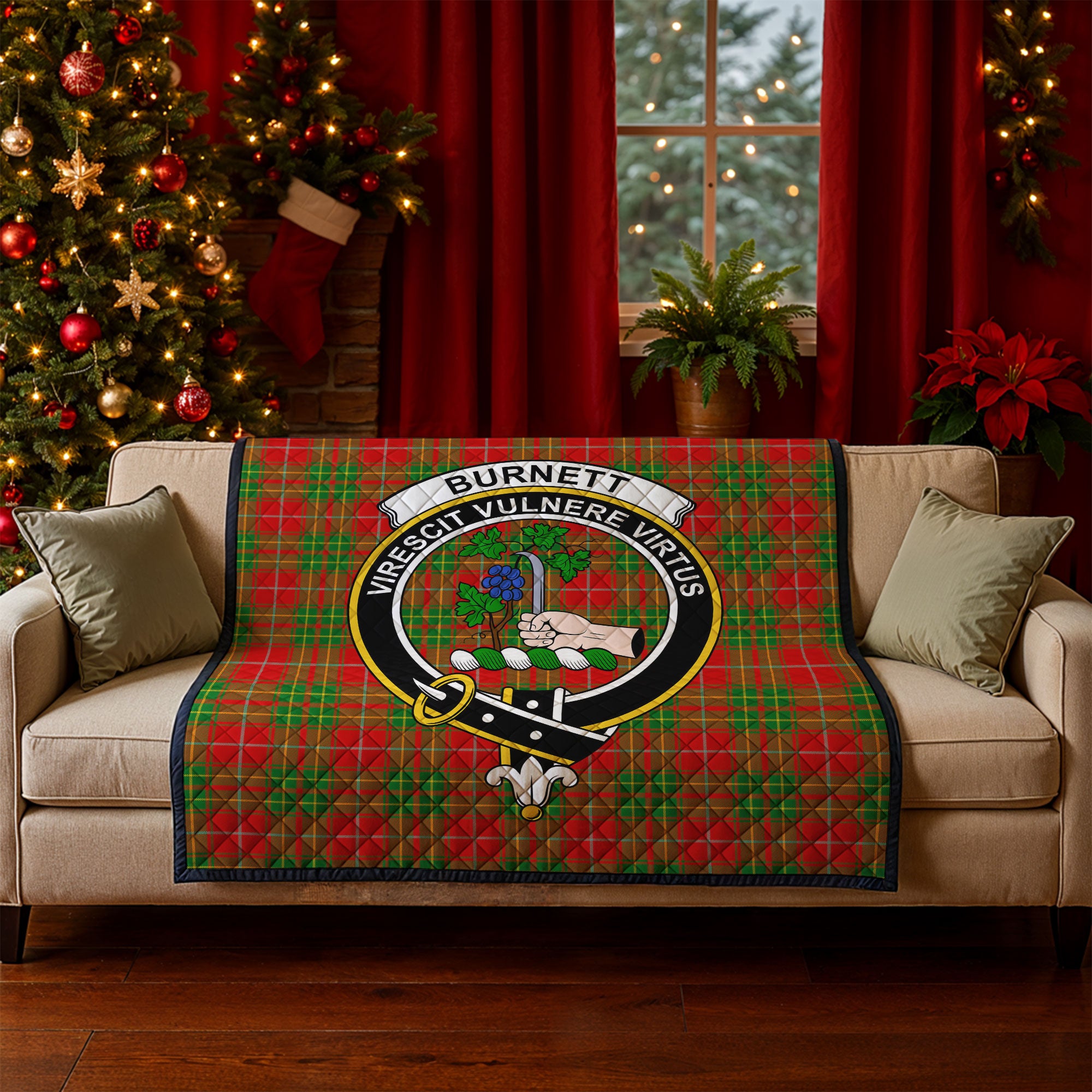 Burnett Ancient Tartan Crest Quilt