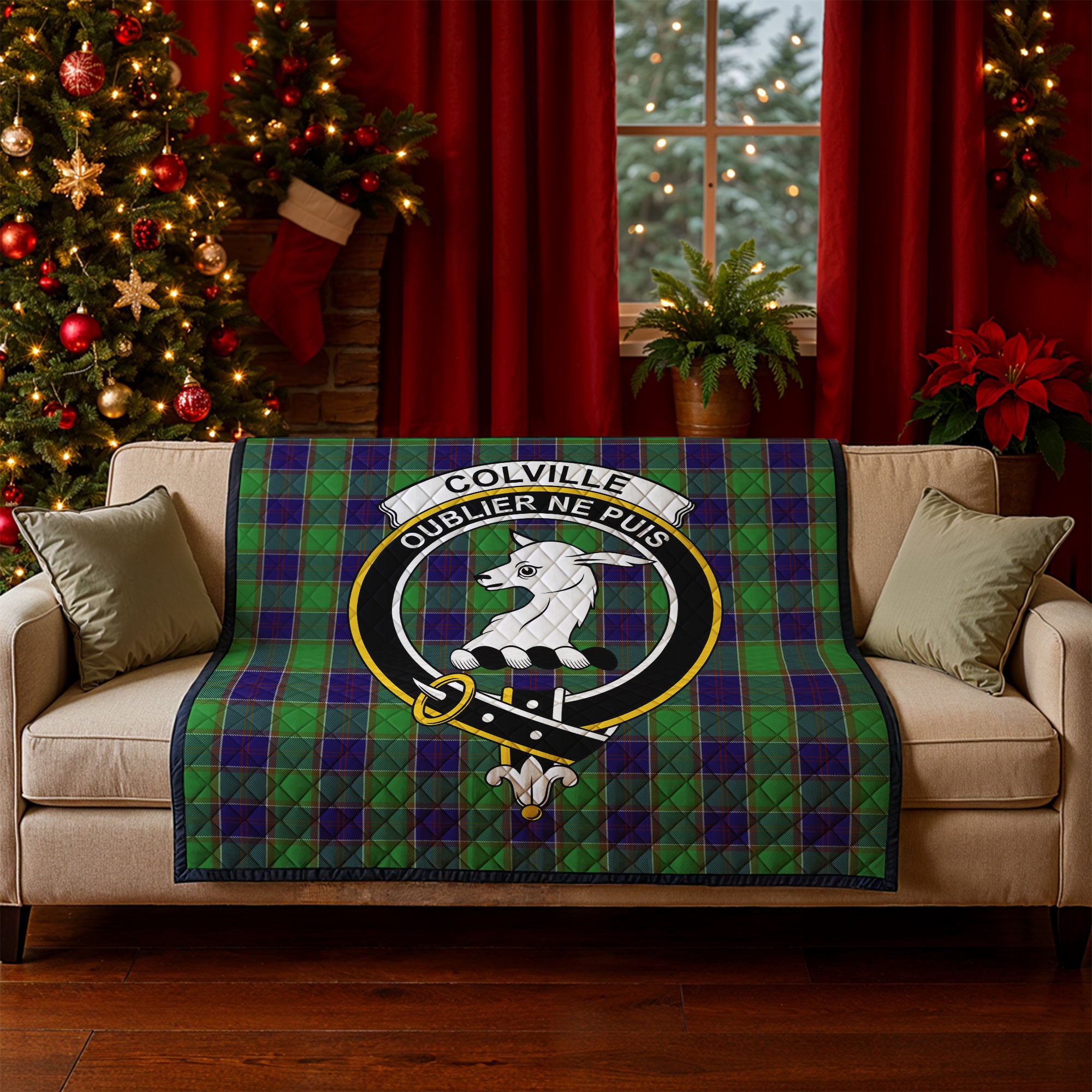 Colville Tartan Crest Quilt