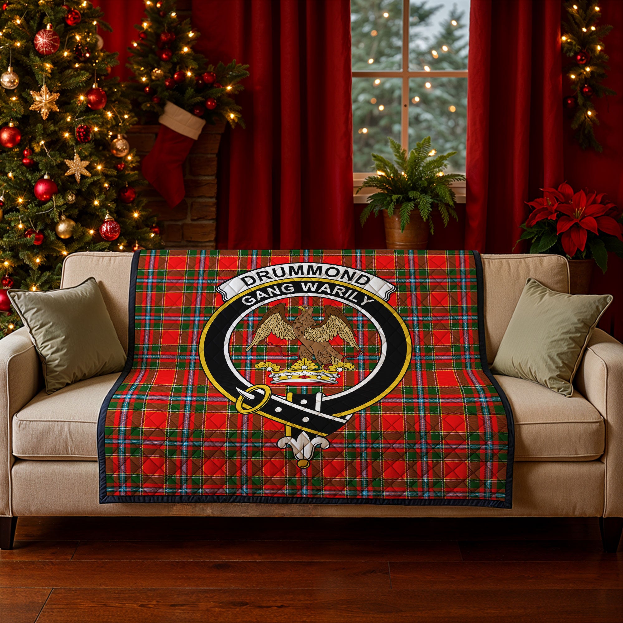 Drummond of Perth Tartan Crest Quilt