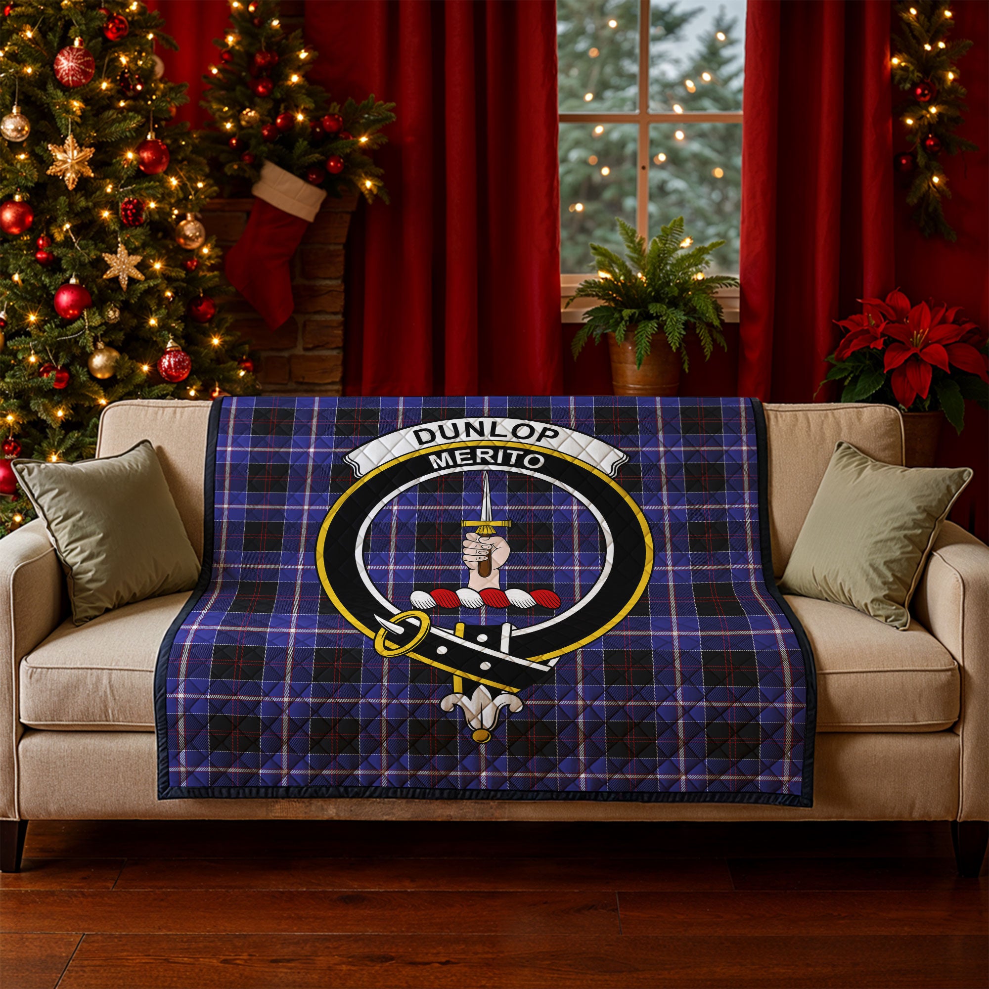 Dunlop Modern Tartan Crest Quilt