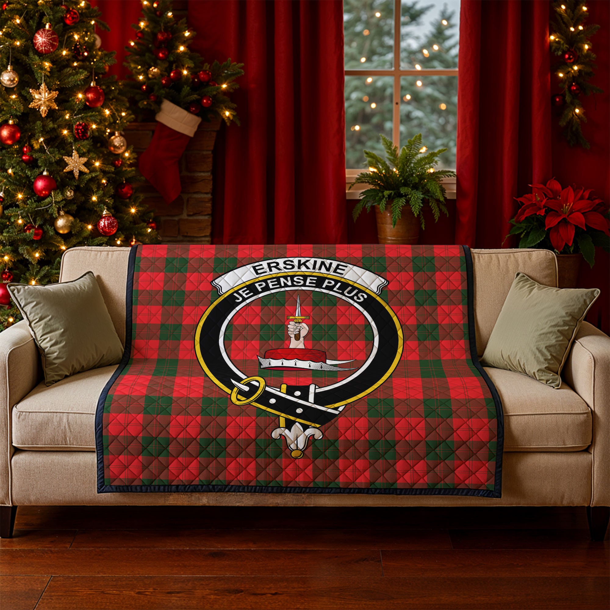Erskine Modern Tartan Crest Quilt