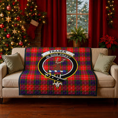 Fraser (of Lovat) Modern Tartan Crest Quilt