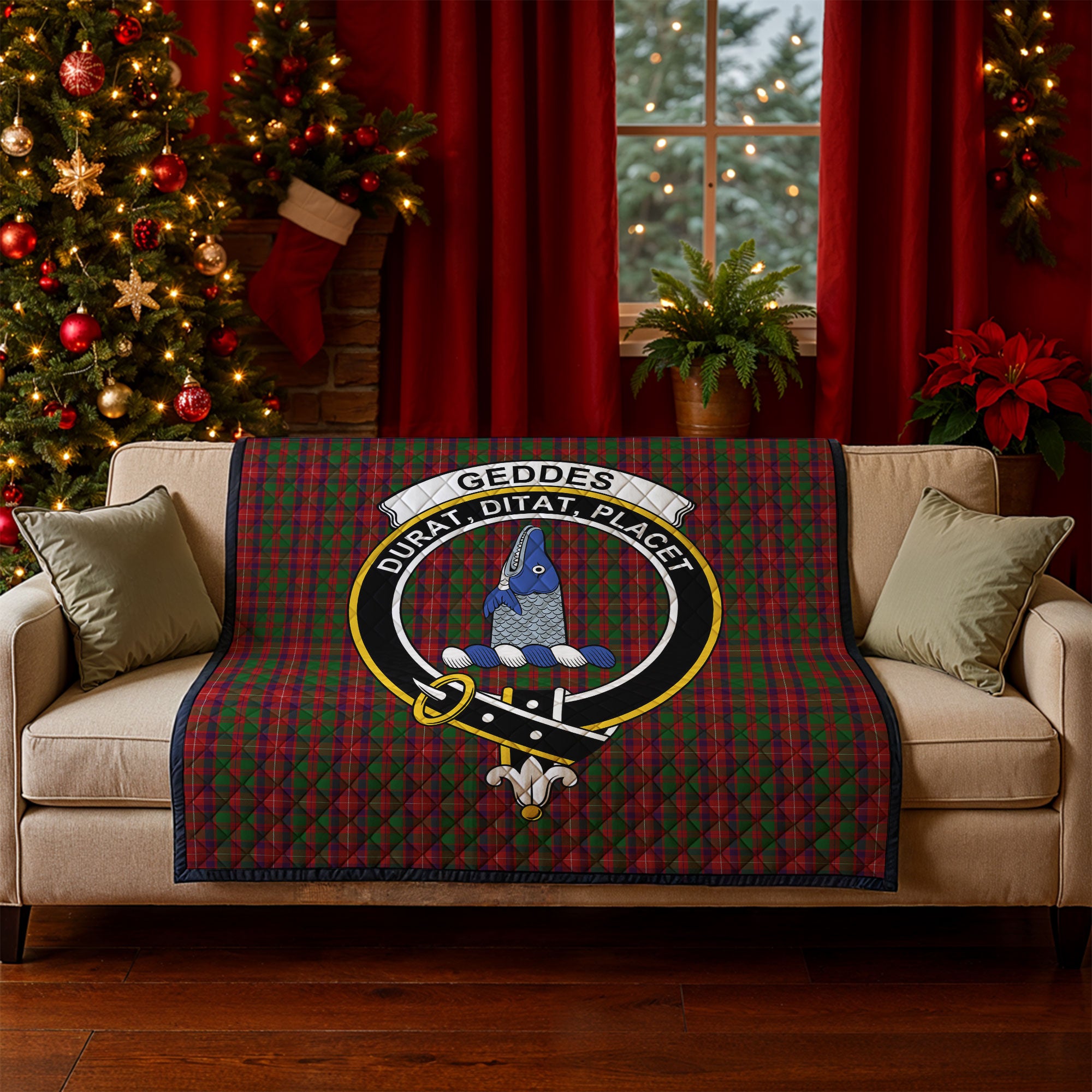 Geddes Tartan Crest Quilt