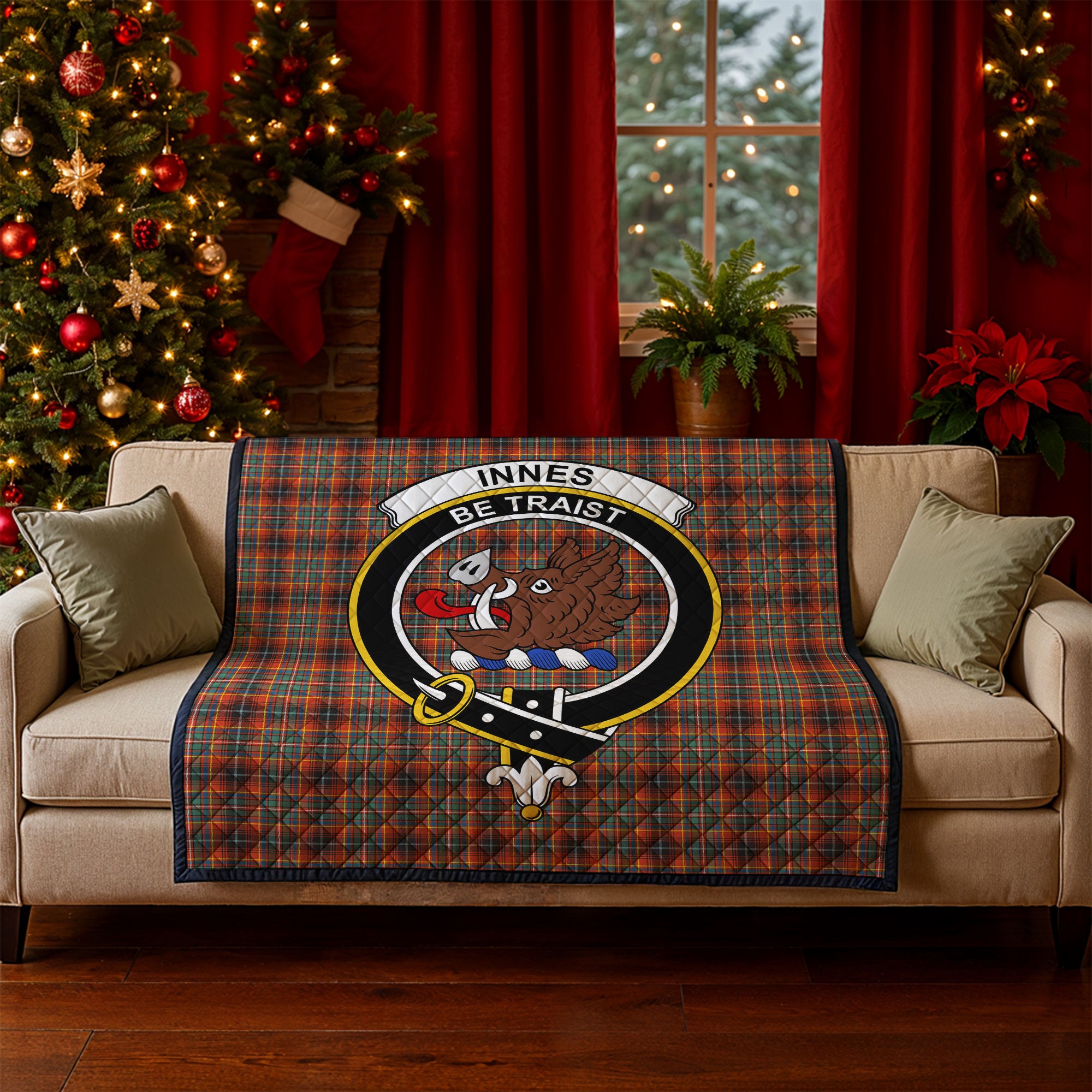 Innes Ancient Tartan Crest Quilt