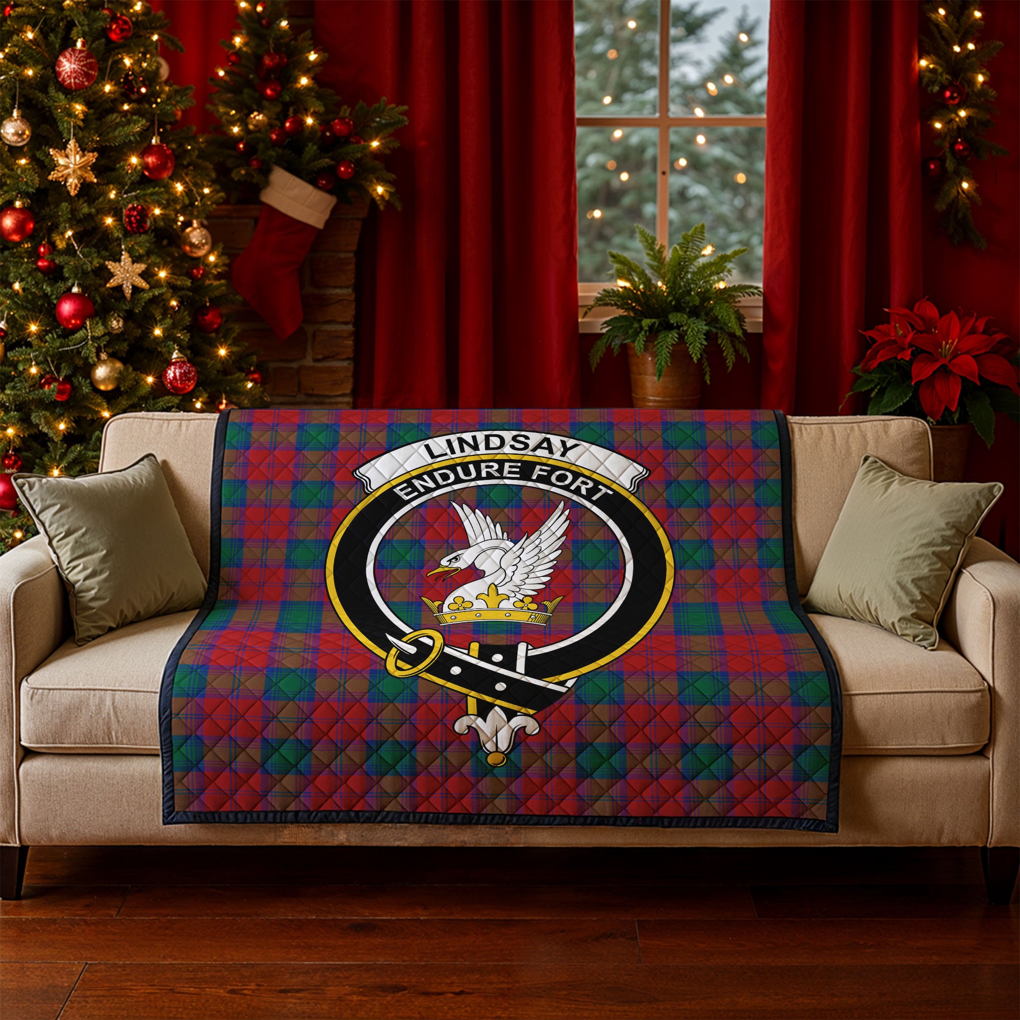 Lindsay Modern Tartan Crest Quilt