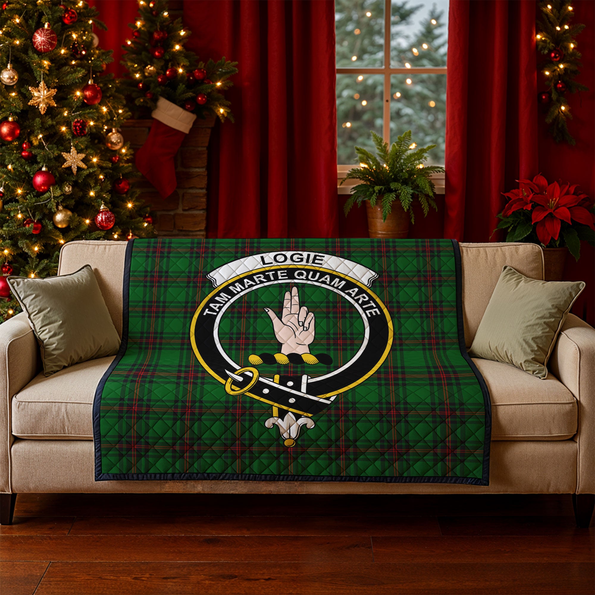 Logie Tartan Crest Quilt