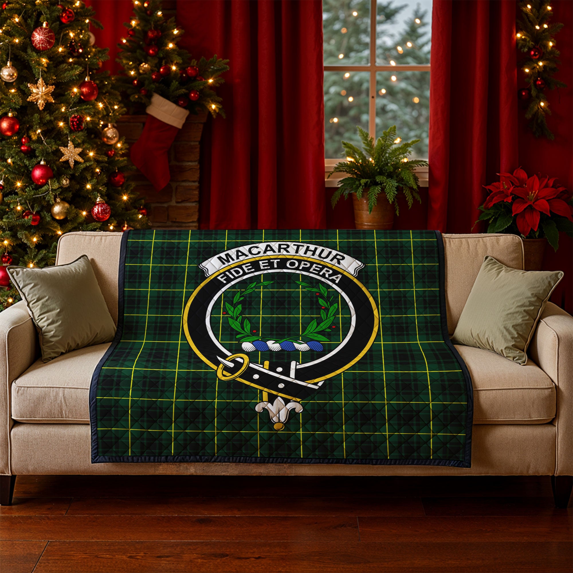 MacArthur Modern Tartan Crest Quilt
