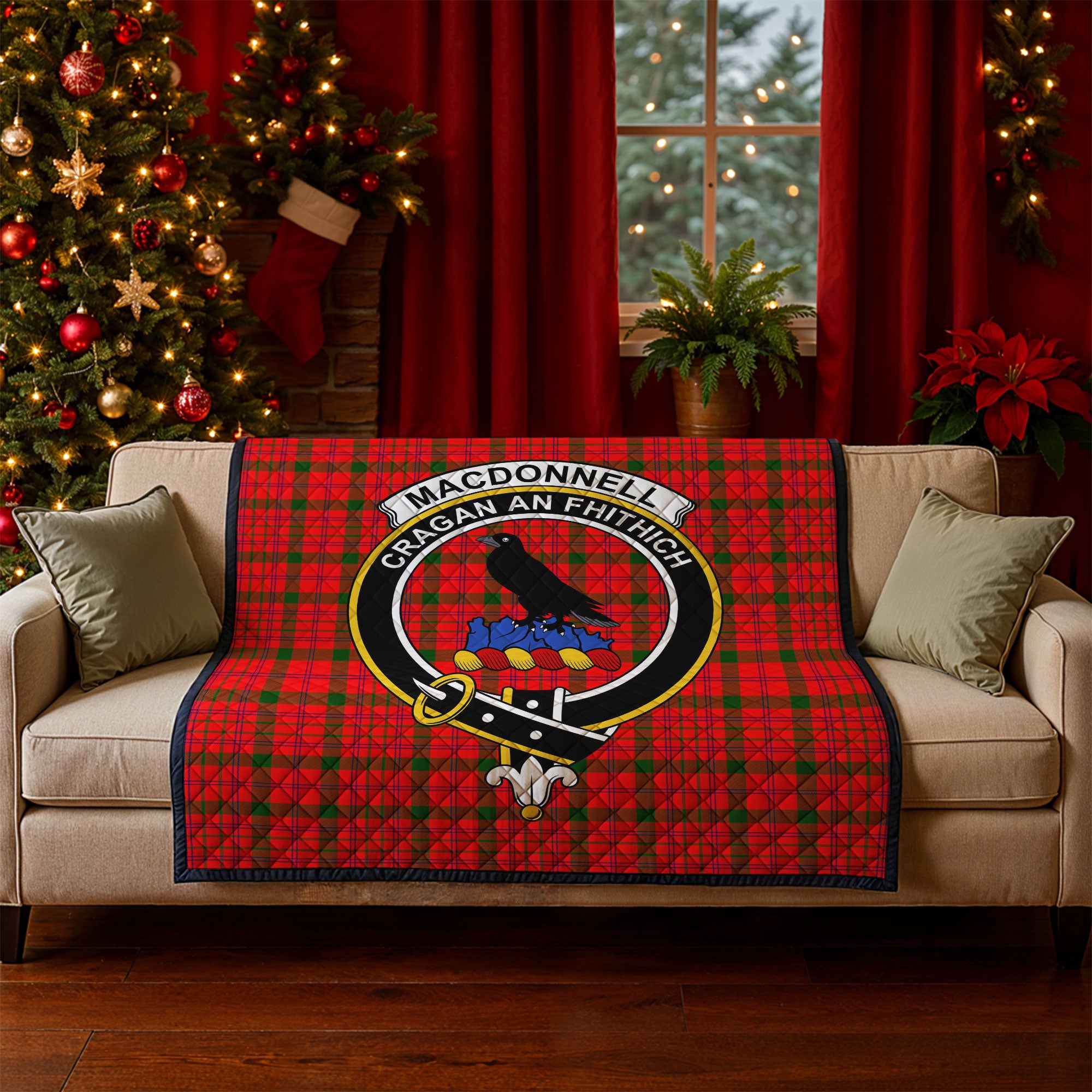 MacDonnell of Keppoch Tartan Crest Quilt