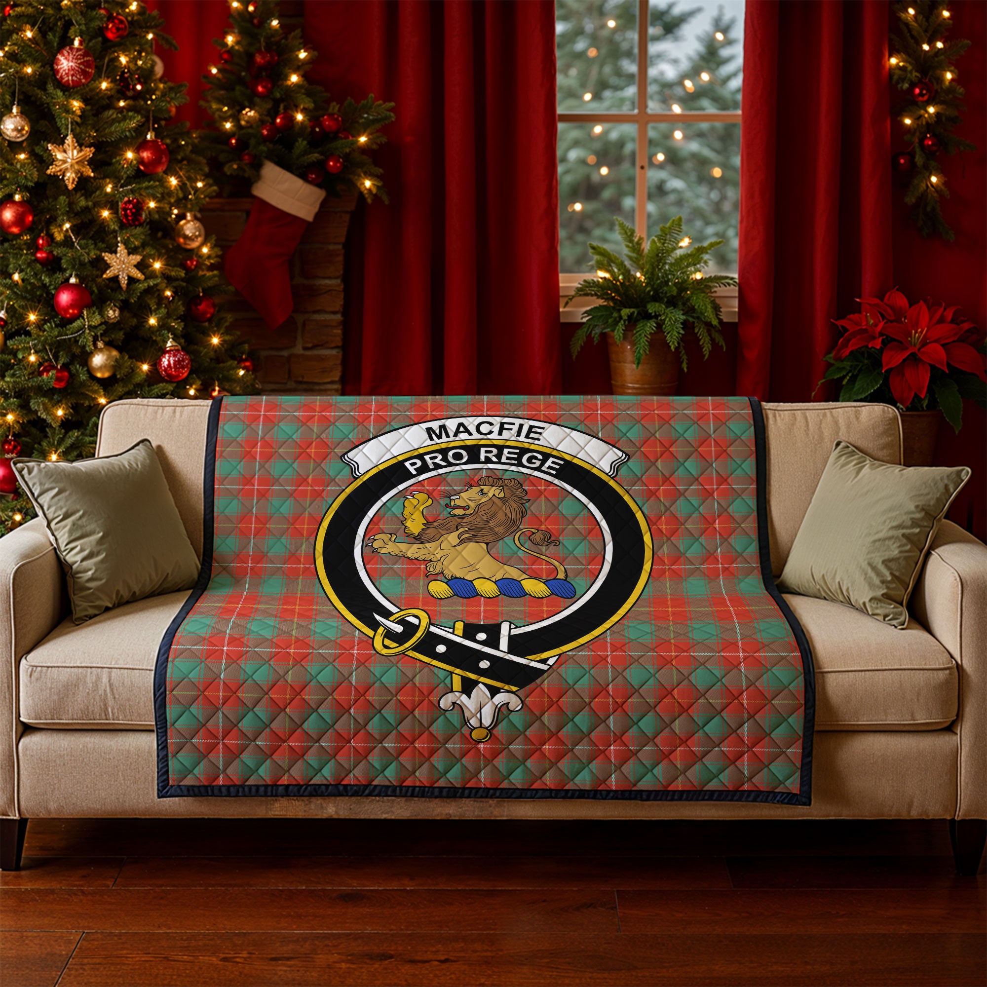 MacFie Ancient Tartan Crest Quilt