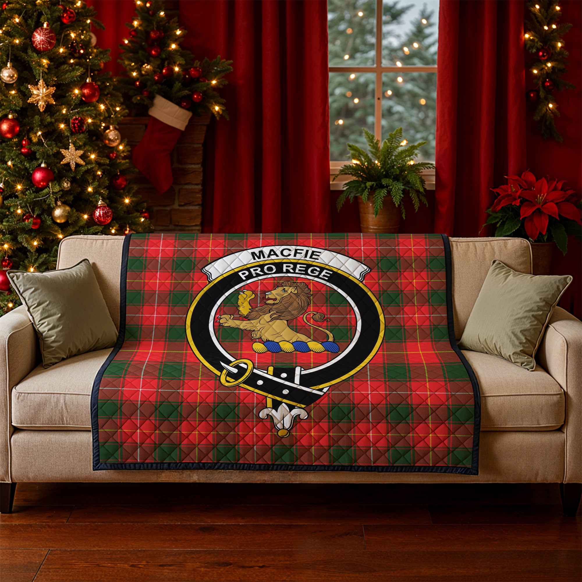 MacFie Ancient Tartan Crest Quilt