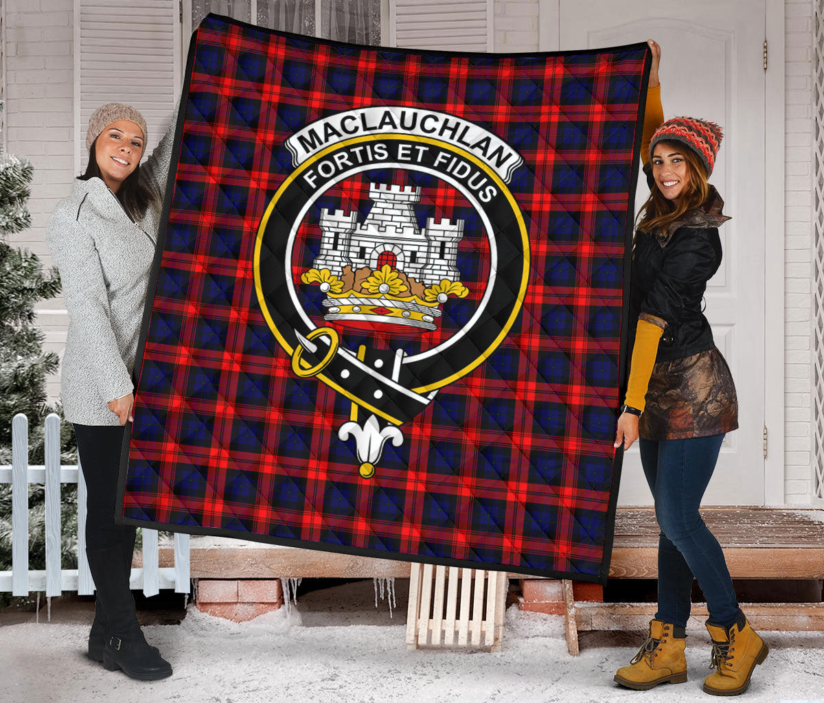 MacLauchlan Modern Tartan Crest Quilt