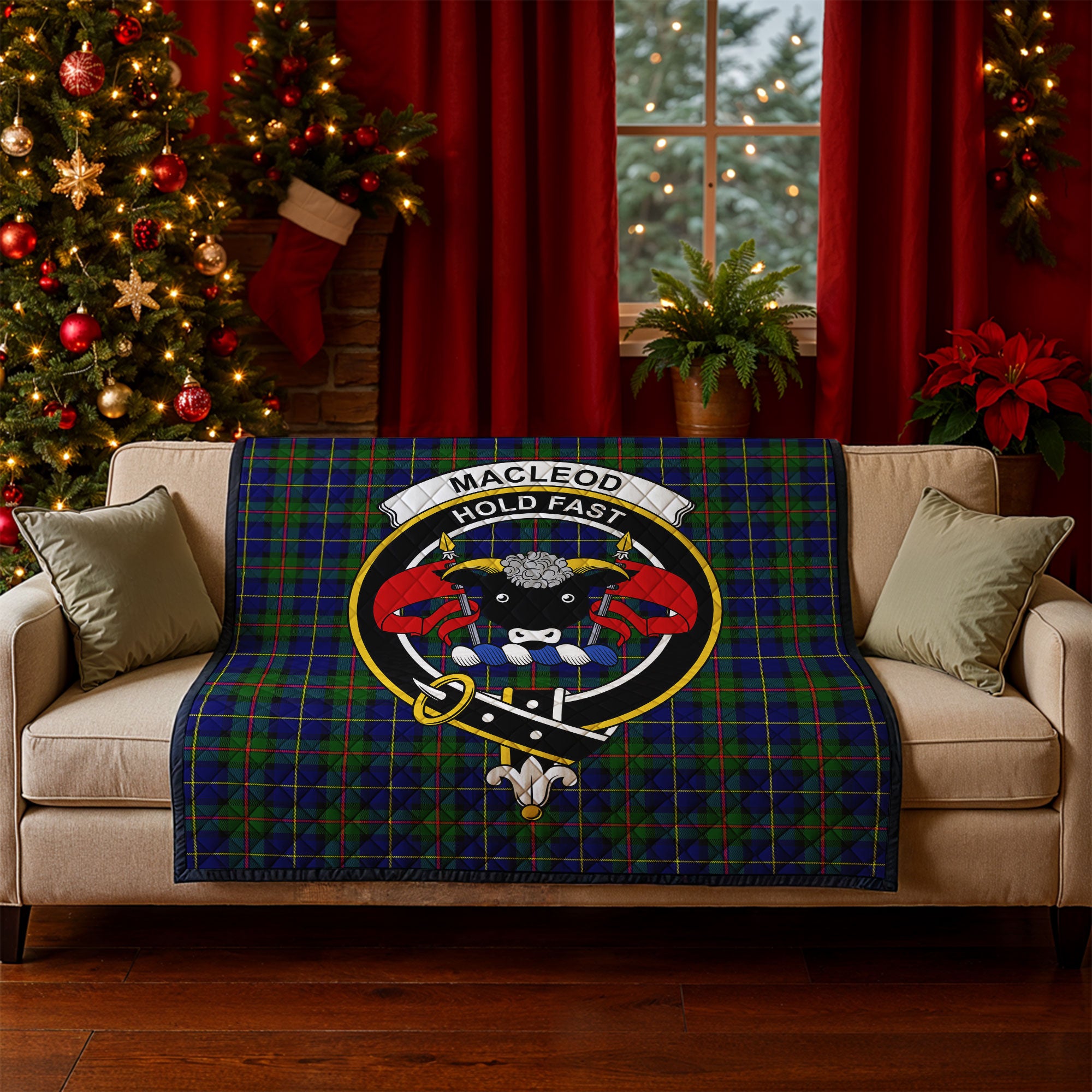 MacLeod of Harris Modern Tartan Crest Quilt