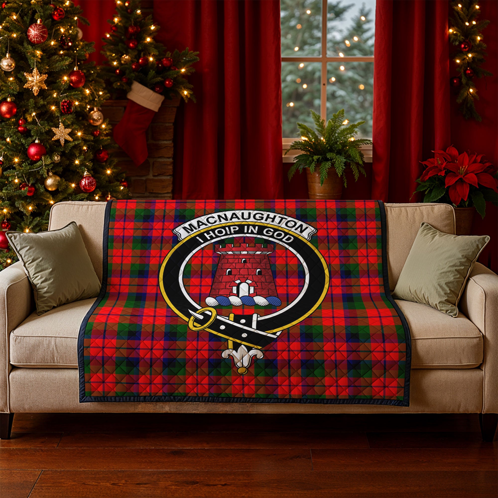MacNaughton Modern Tartan Crest Quilt