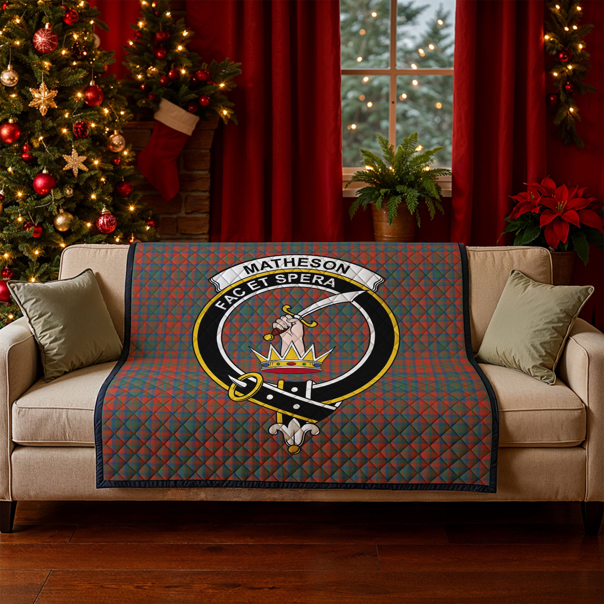 Matheson Ancient Tartan Crest Quilt