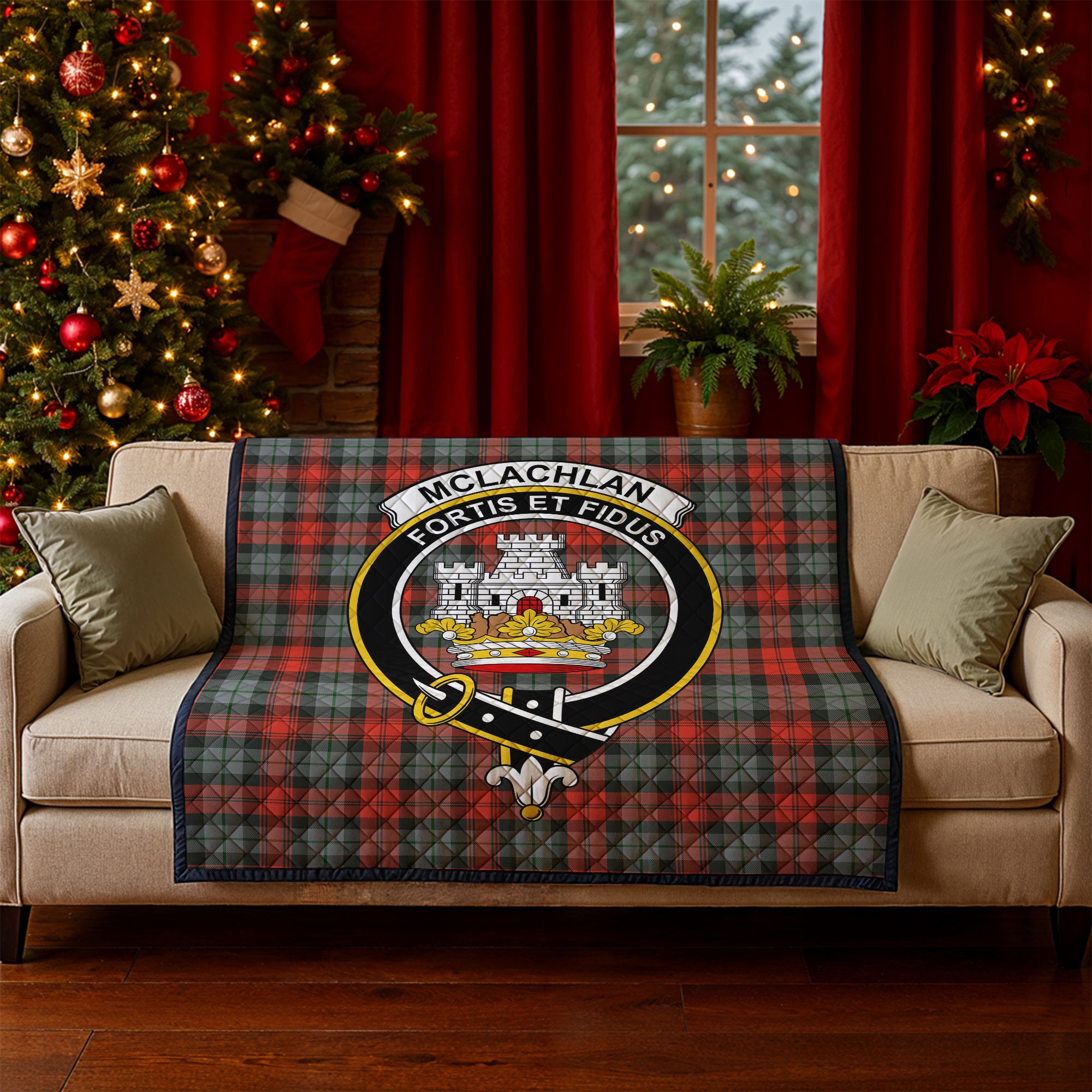 McLachlan Weathered Tartan Crest Quilt