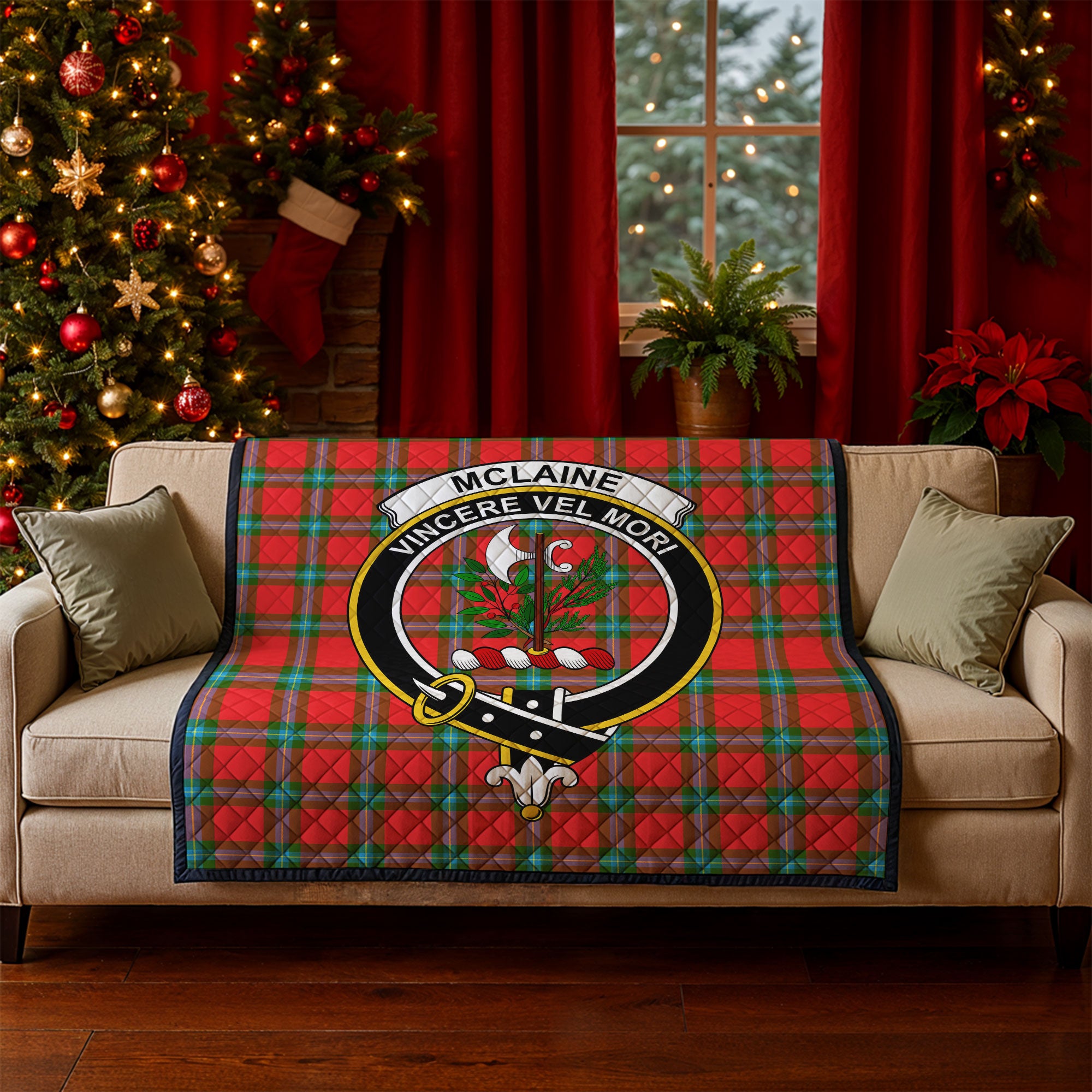 McLaine of Loch Buie Tartan Crest Quilt