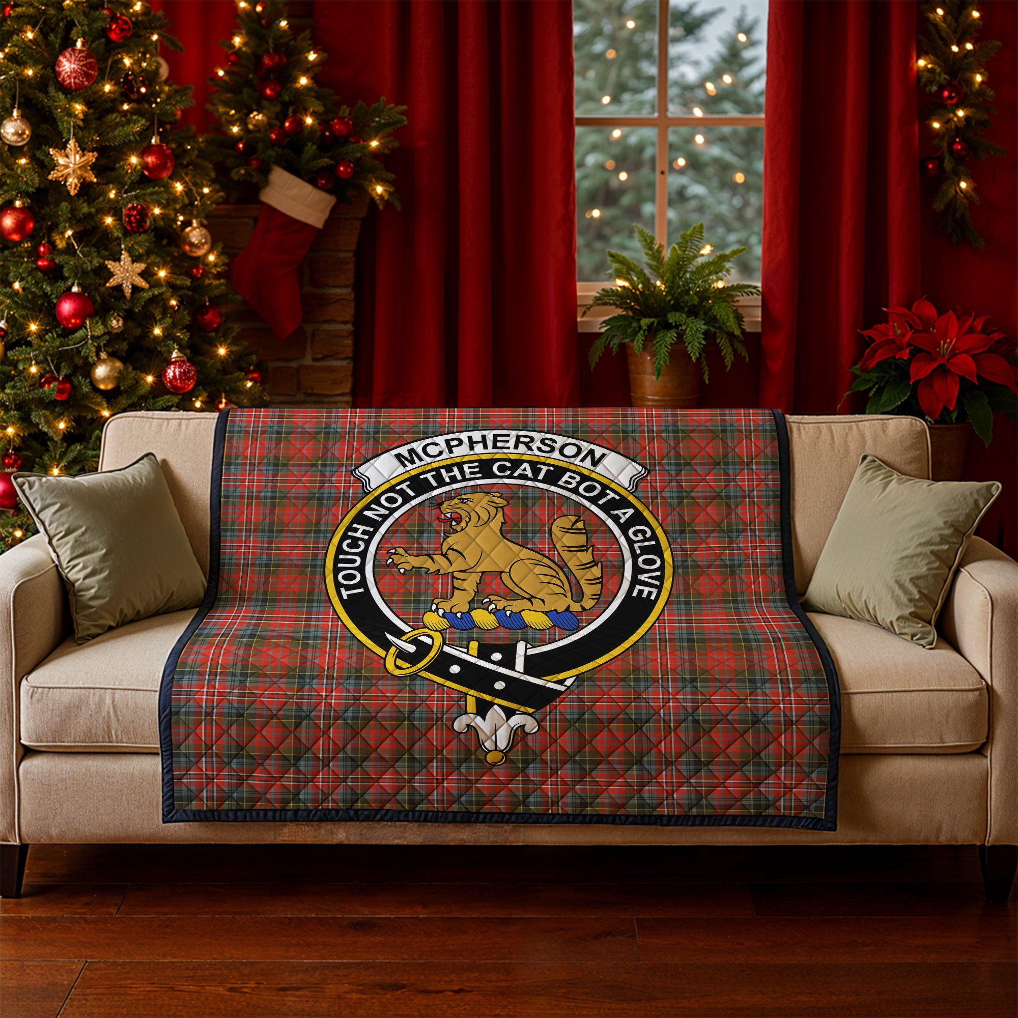 McPherson Weathered Tartan Crest Quilt