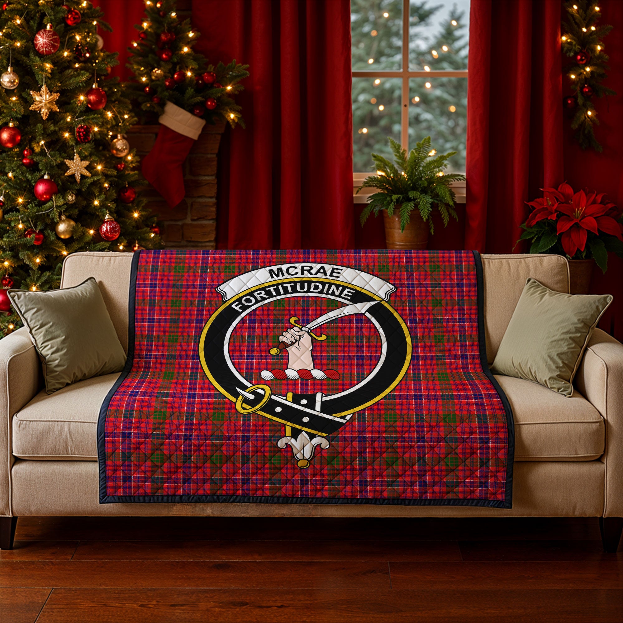 McRae Modern Tartan Crest Quilt