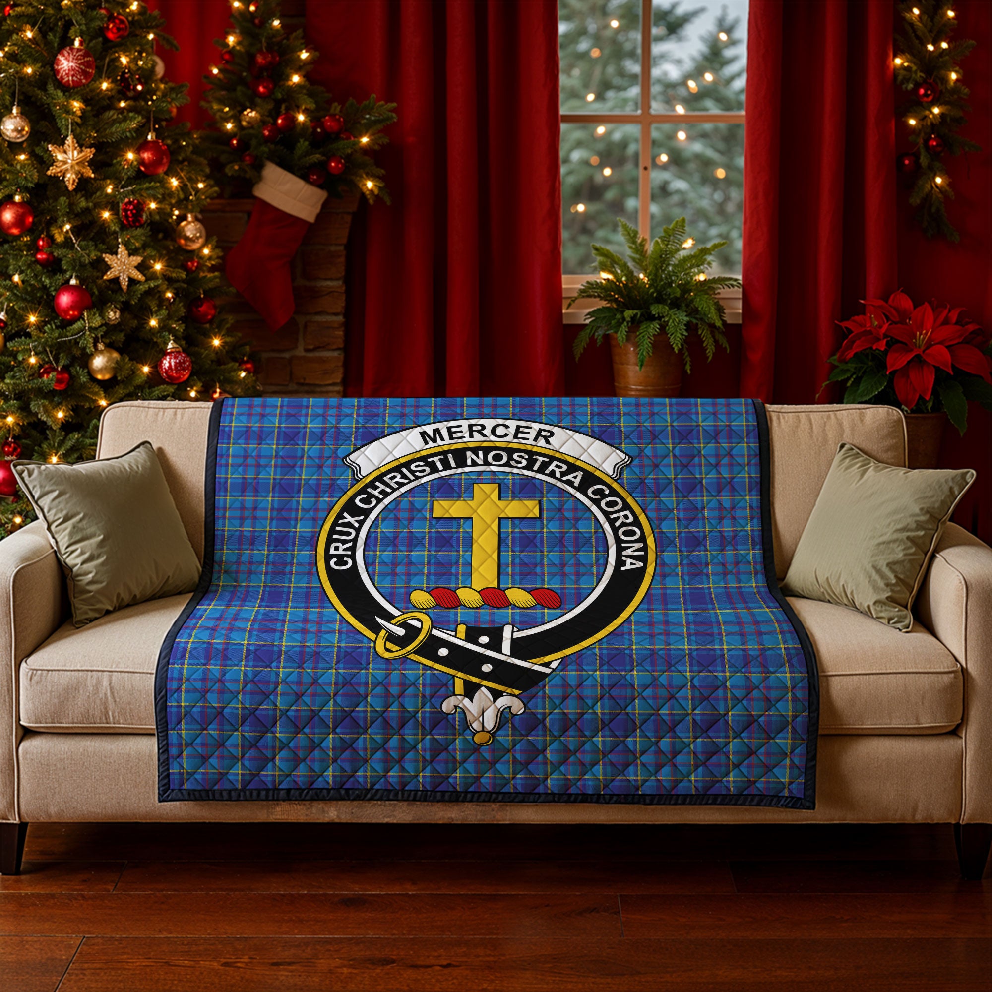 Mercer Modern Tartan Crest Quilt