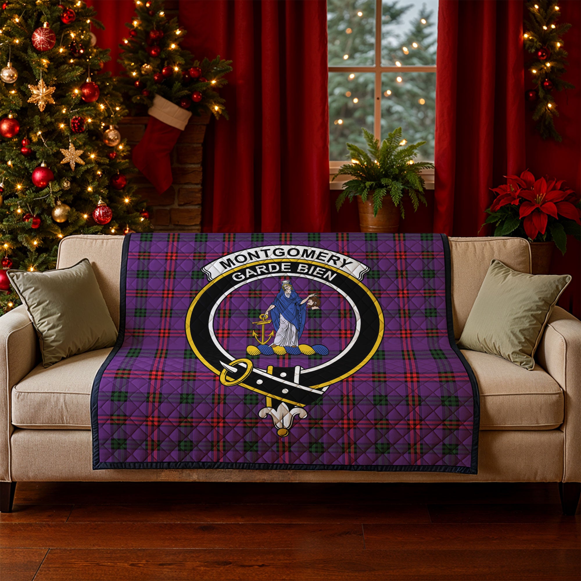 Montgomery Modern Tartan Crest Quilt