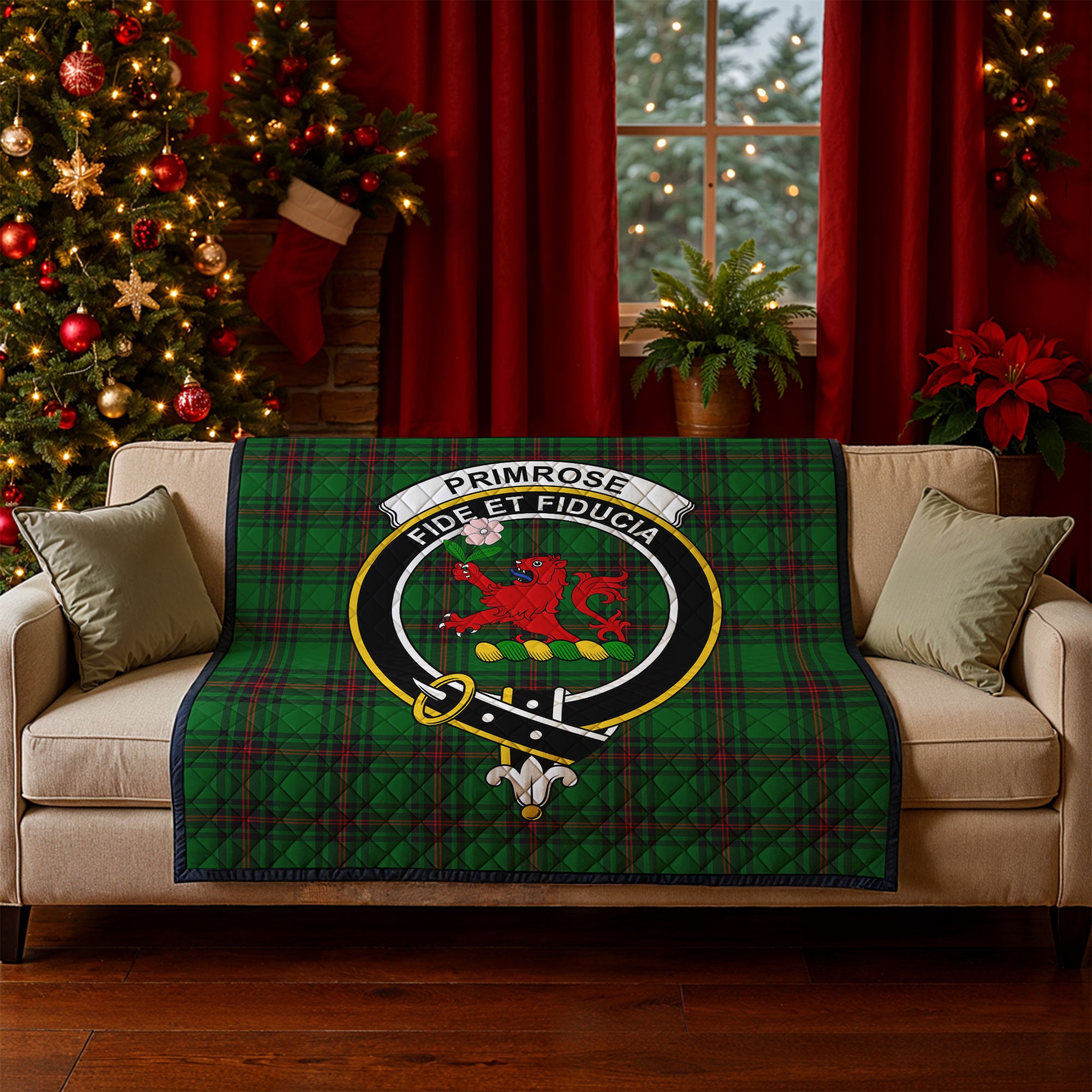 Primrose Tartan Crest Quilt