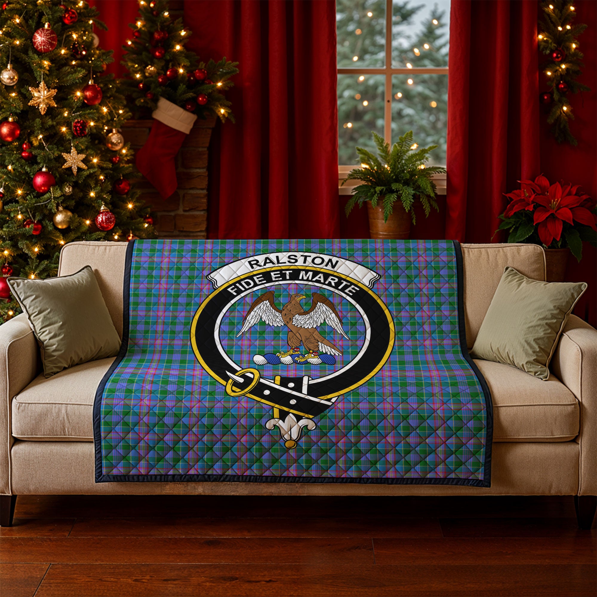 Ralston Tartan Crest Quilt