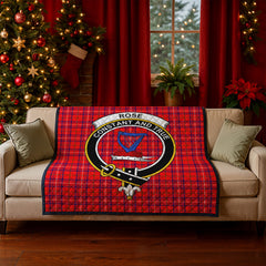 Rose Modern Tartan Crest Quilt