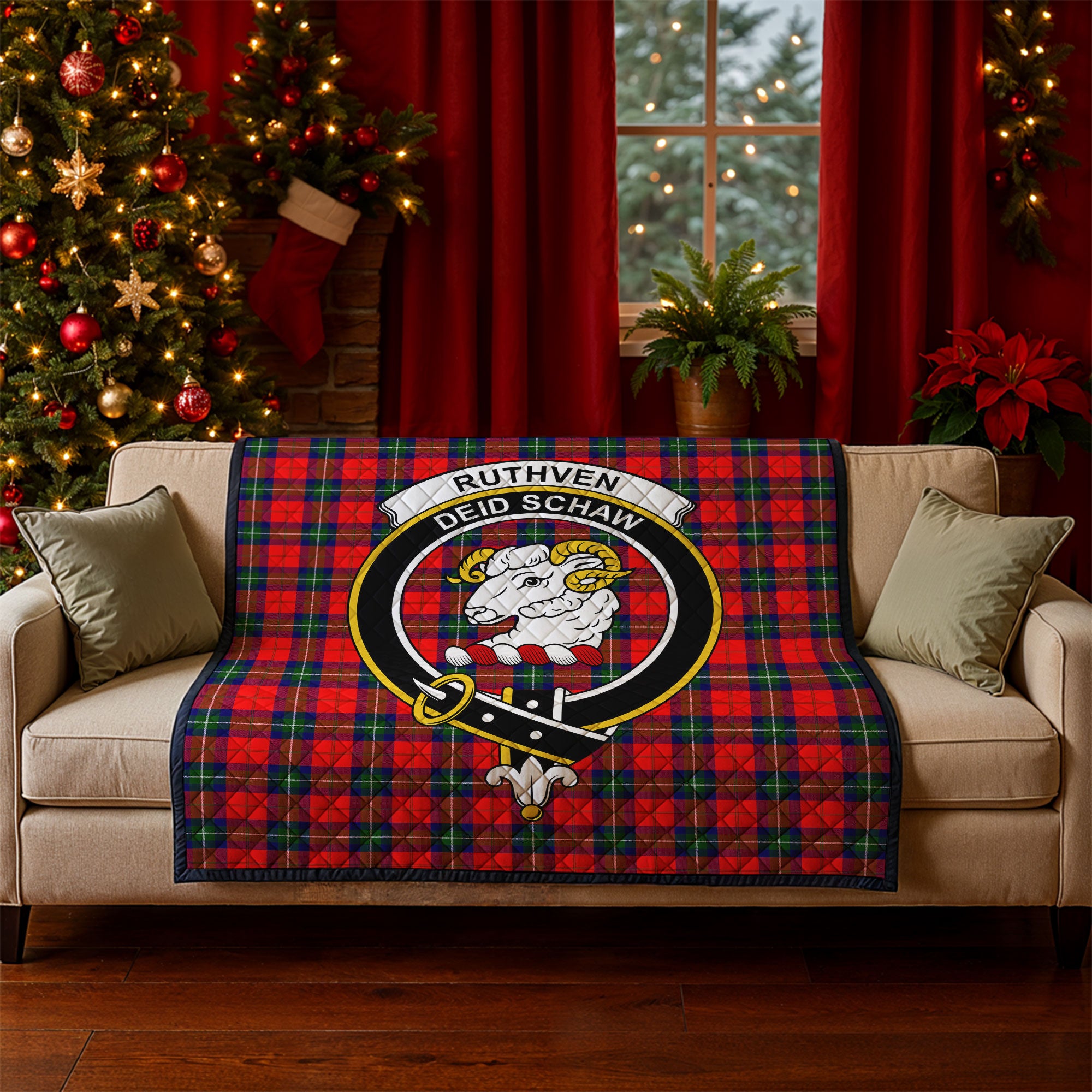 Ruthven Modern Tartan Crest Quilt