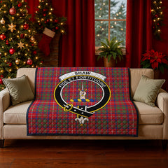 Shaw Red Modern Tartan Crest Quilt