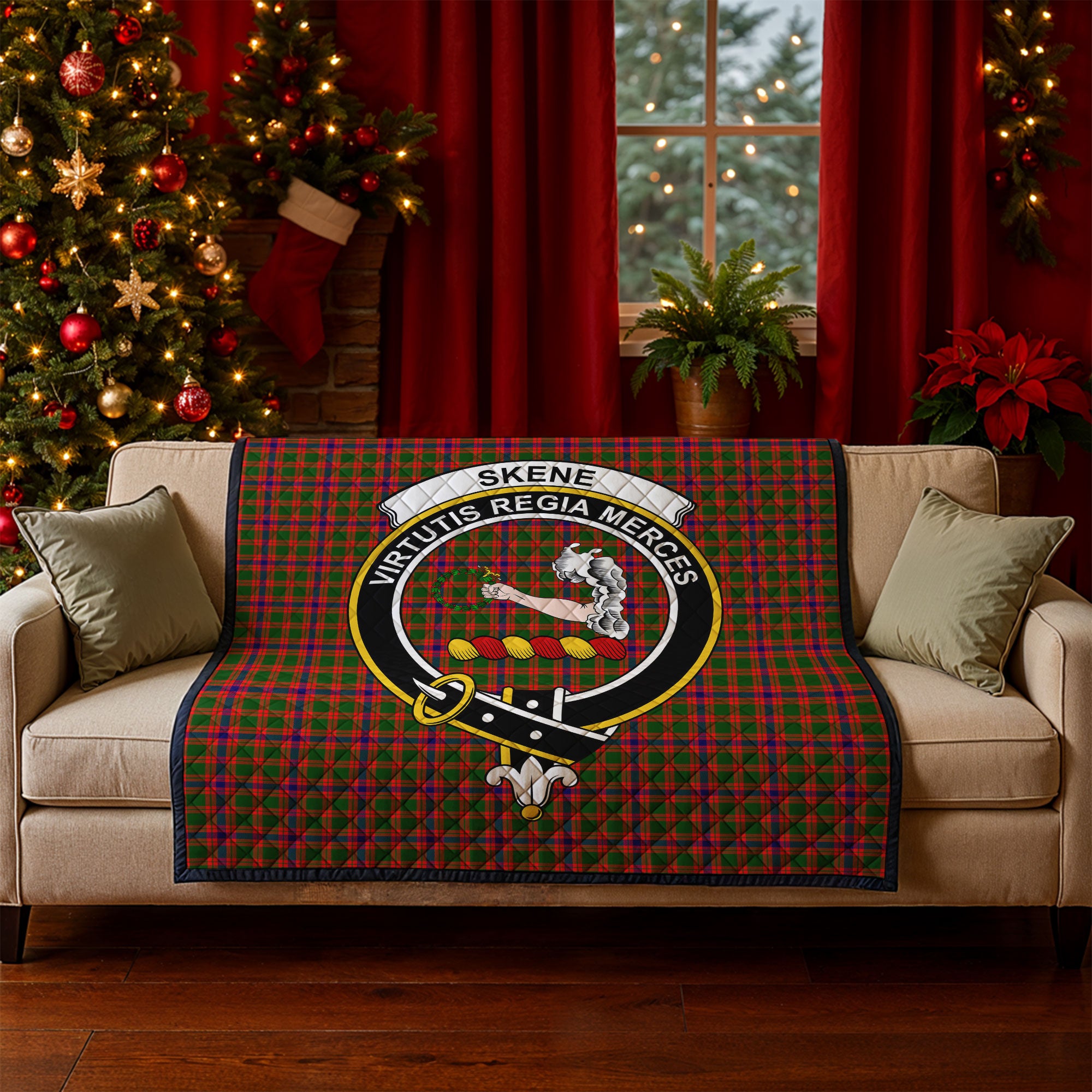 Skene Modern Tartan Crest Quilt