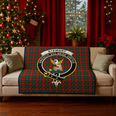 Stewart Atholl Modern Tartan Crest Quilt
