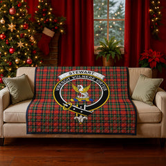 Stewart Royal Modern Tartan Crest Quilt