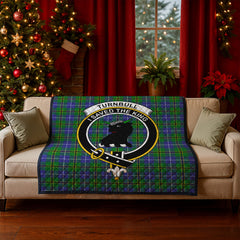 Turnbull Hunting Tartan Crest Quilt