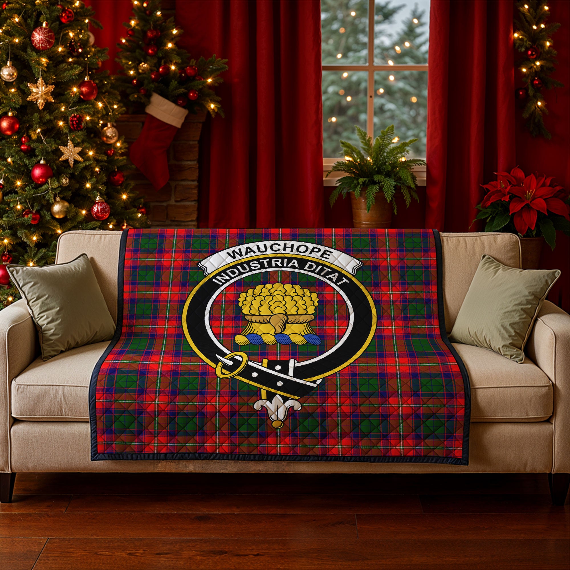Wauchope (or Waugh) Tartan Crest Quilt