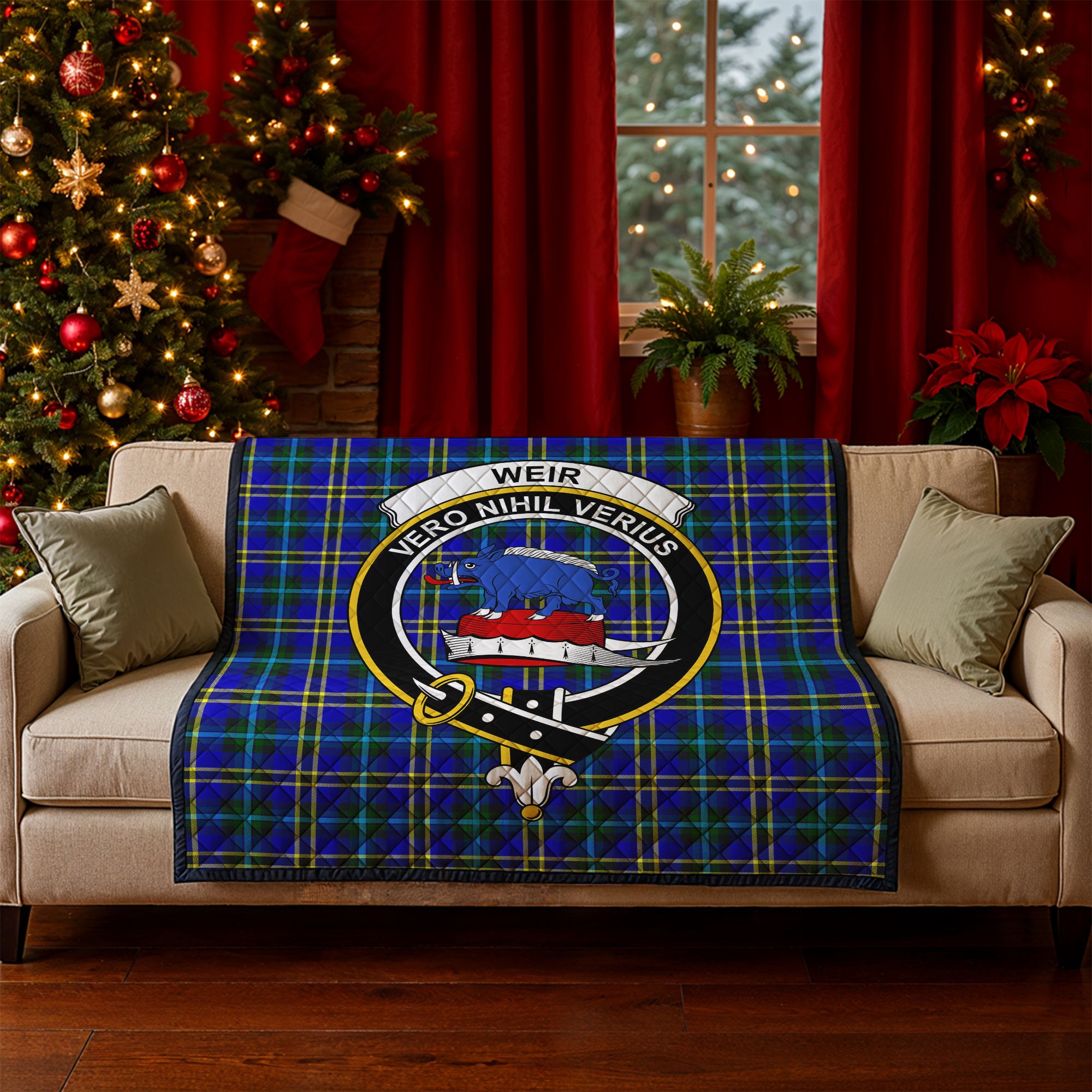 Weir Modern Tartan Crest Quilt