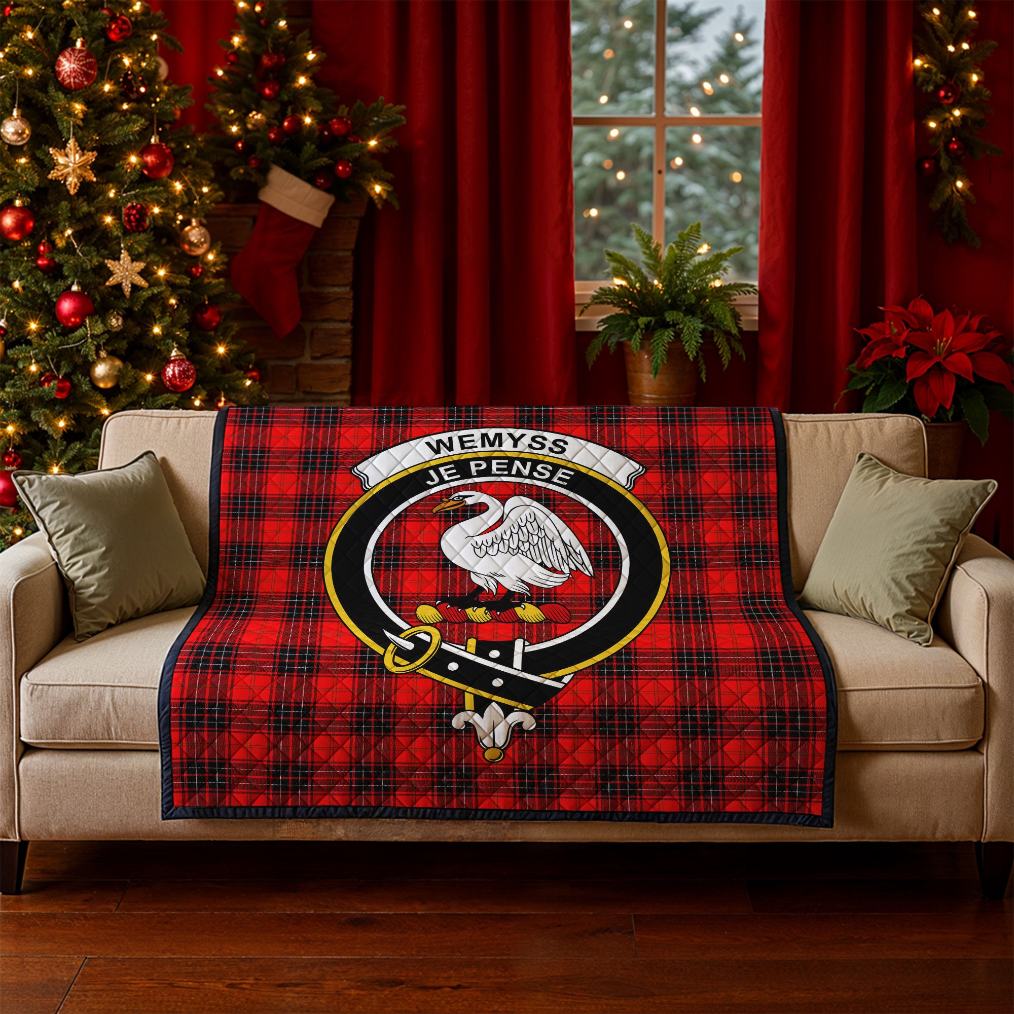 Wemyss Modern Tartan Crest Quilt
