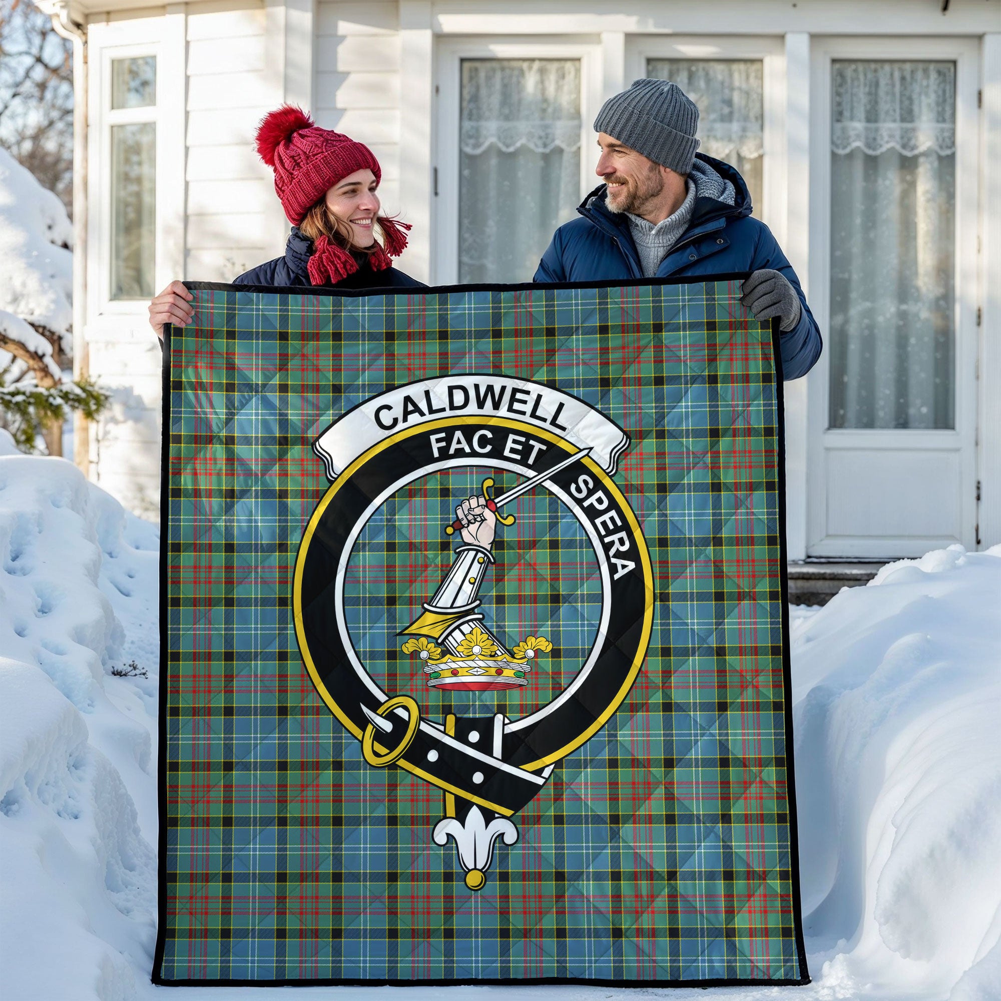 Caldwell Tartan Crest Quilt