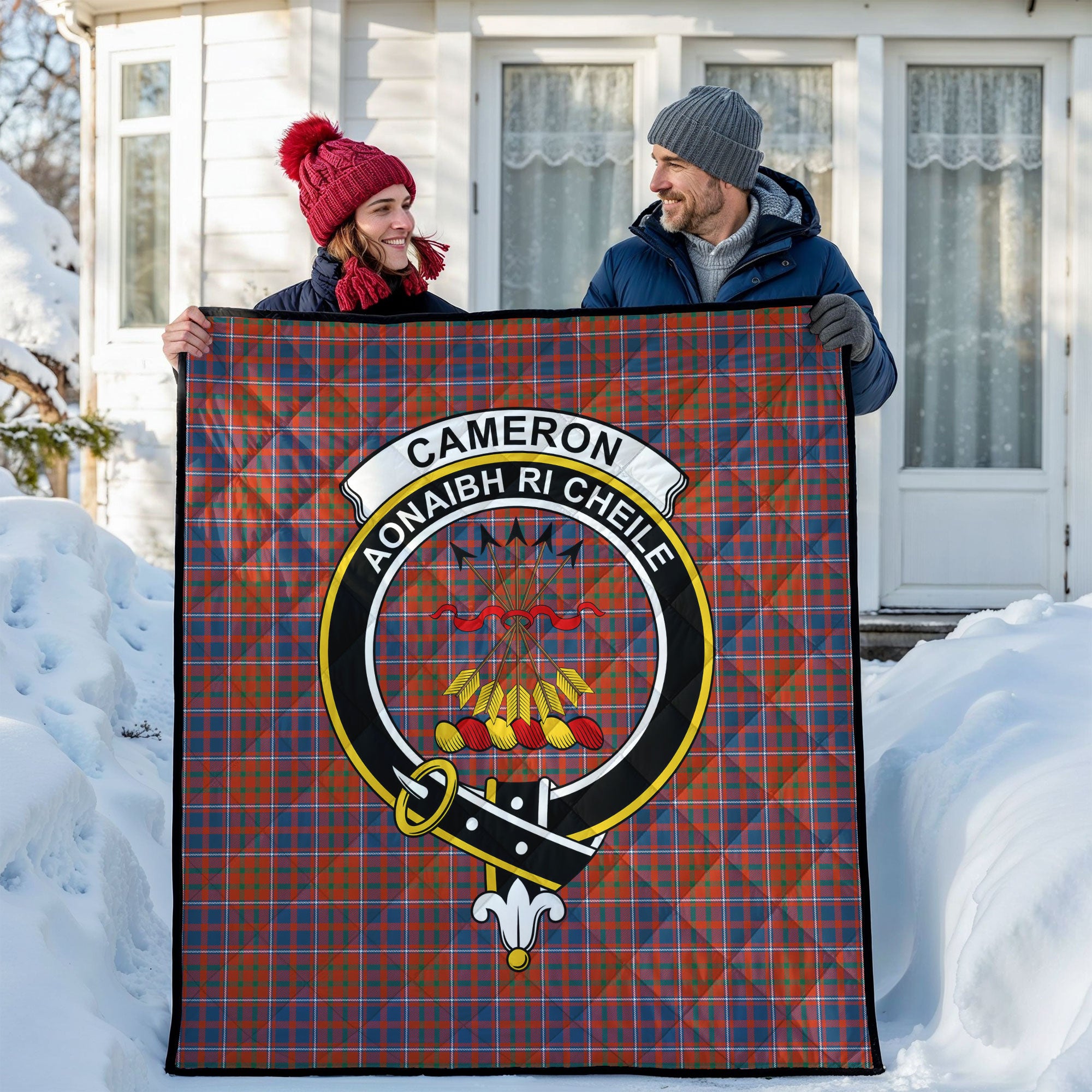 Cameron of Lochiel Ancient Tartan Crest Quilt