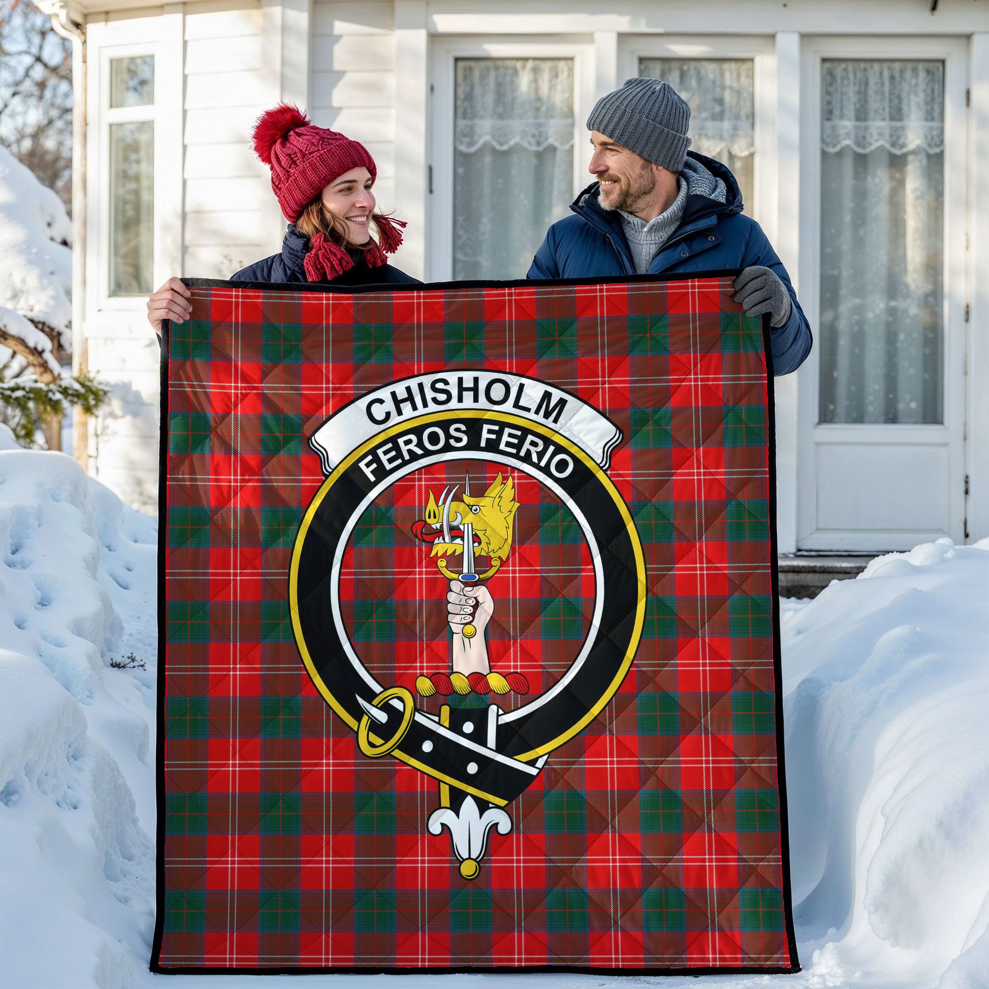 Chisholm Modern Tartan Crest Quilt