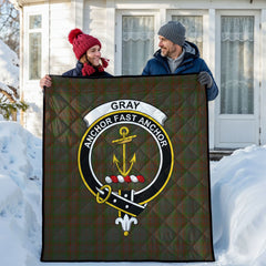 Gray Tartan Crest Quilt