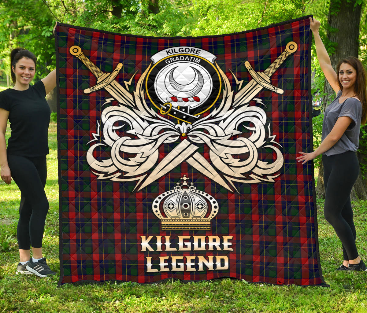 Kilgore Tartan Crest Legend Gold Royal Premium Quilt