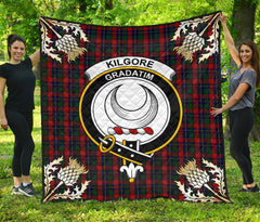 Kilgore Tartan Crest Premium Quilt - Gold Thistle Style