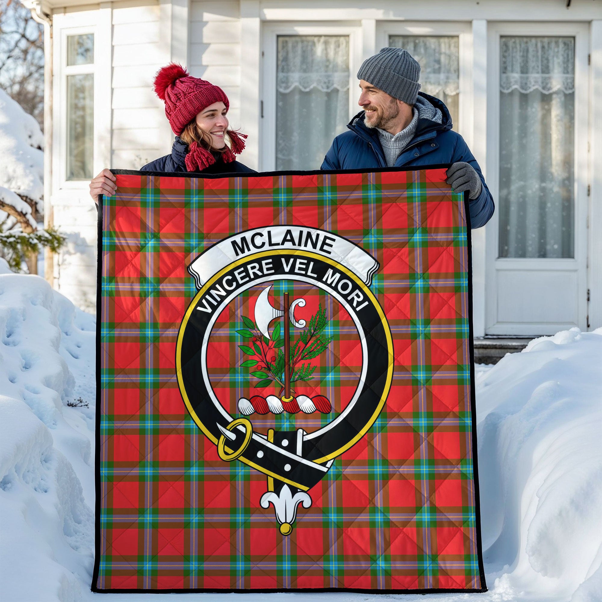 McLaine of Loch Buie Tartan Crest Quilt