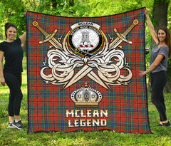 McLean of Duart Ancient Tartan Crest Legend Gold Royal Premium Quilt