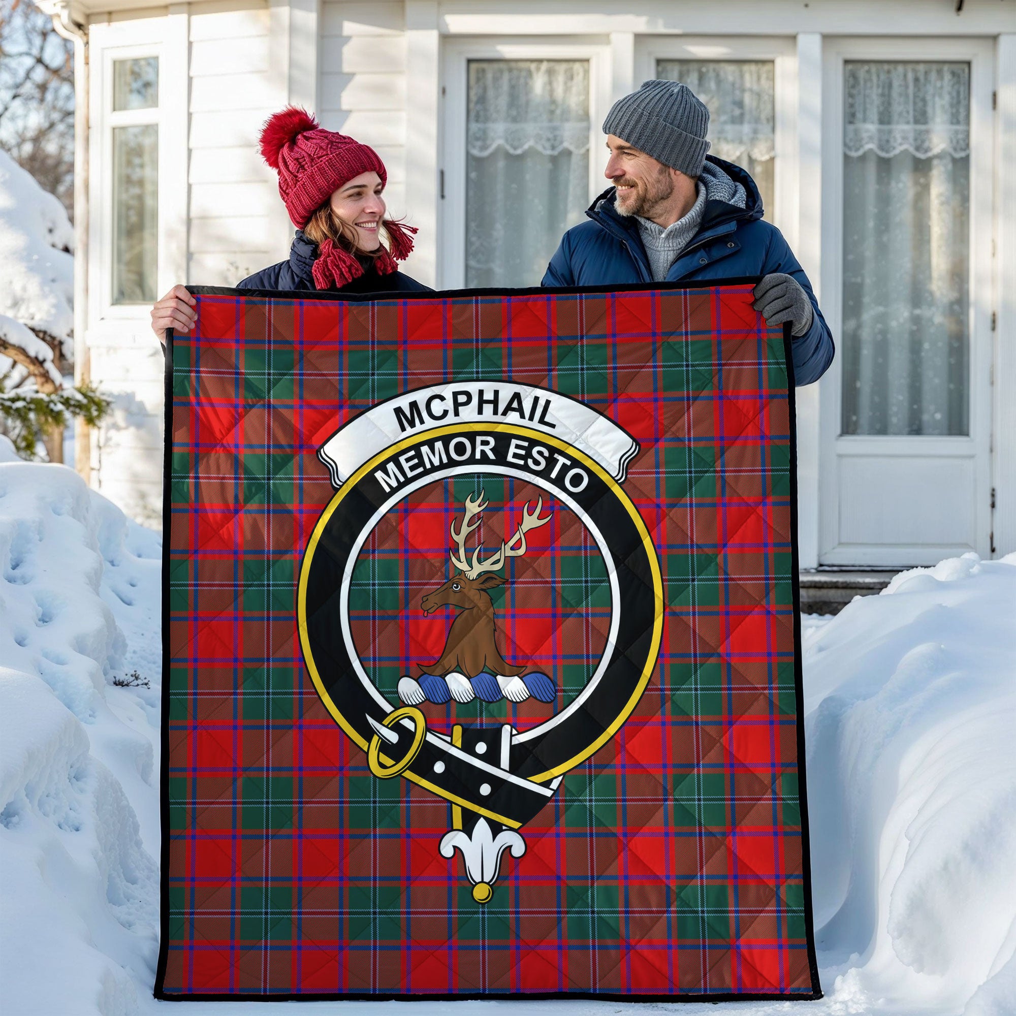 McPhail Clan Tartan Crest Quilt