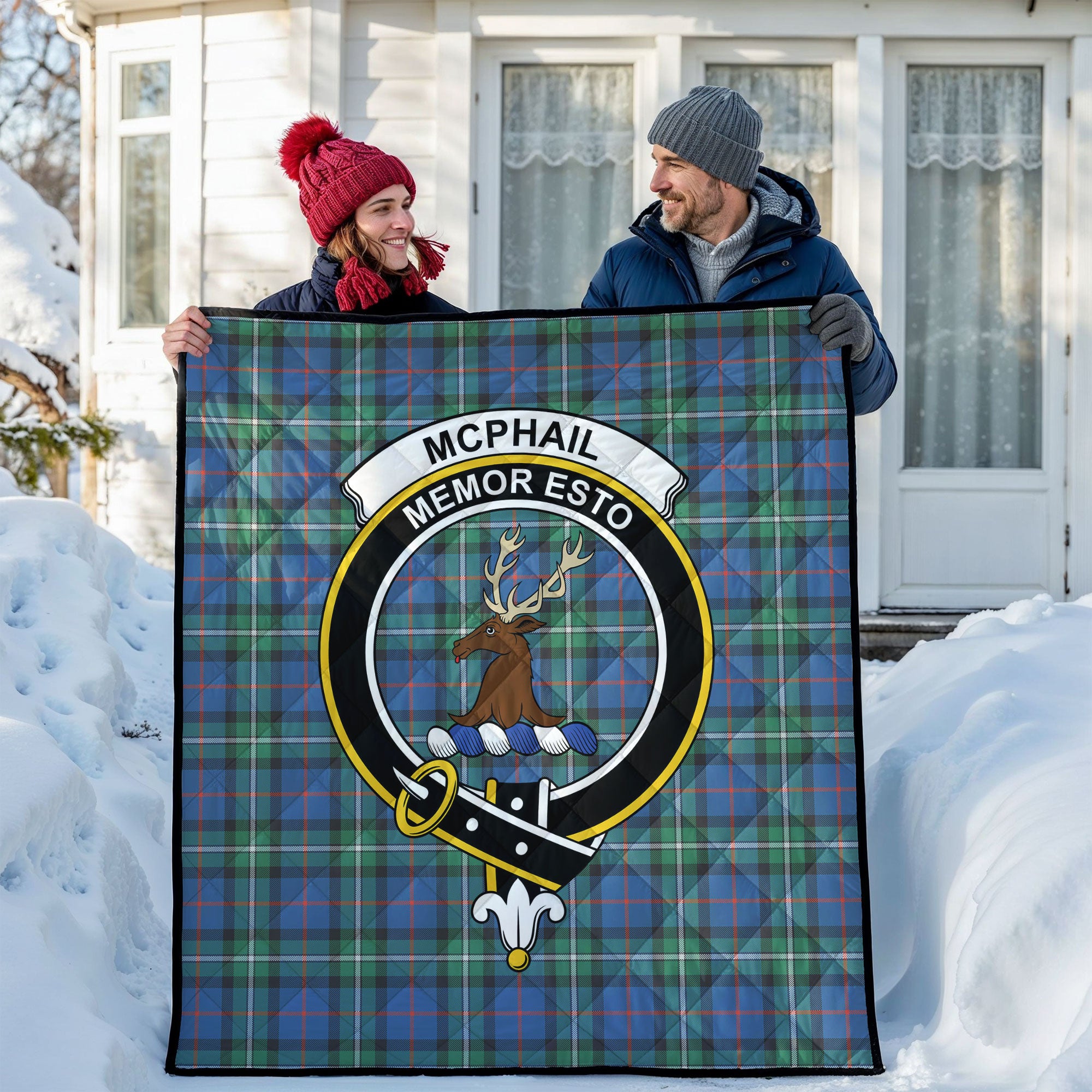 McPhail Hunting Ancient Tartan Crest Quilt