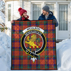 Nicolson Ancient Old Tartan Crest Quilt