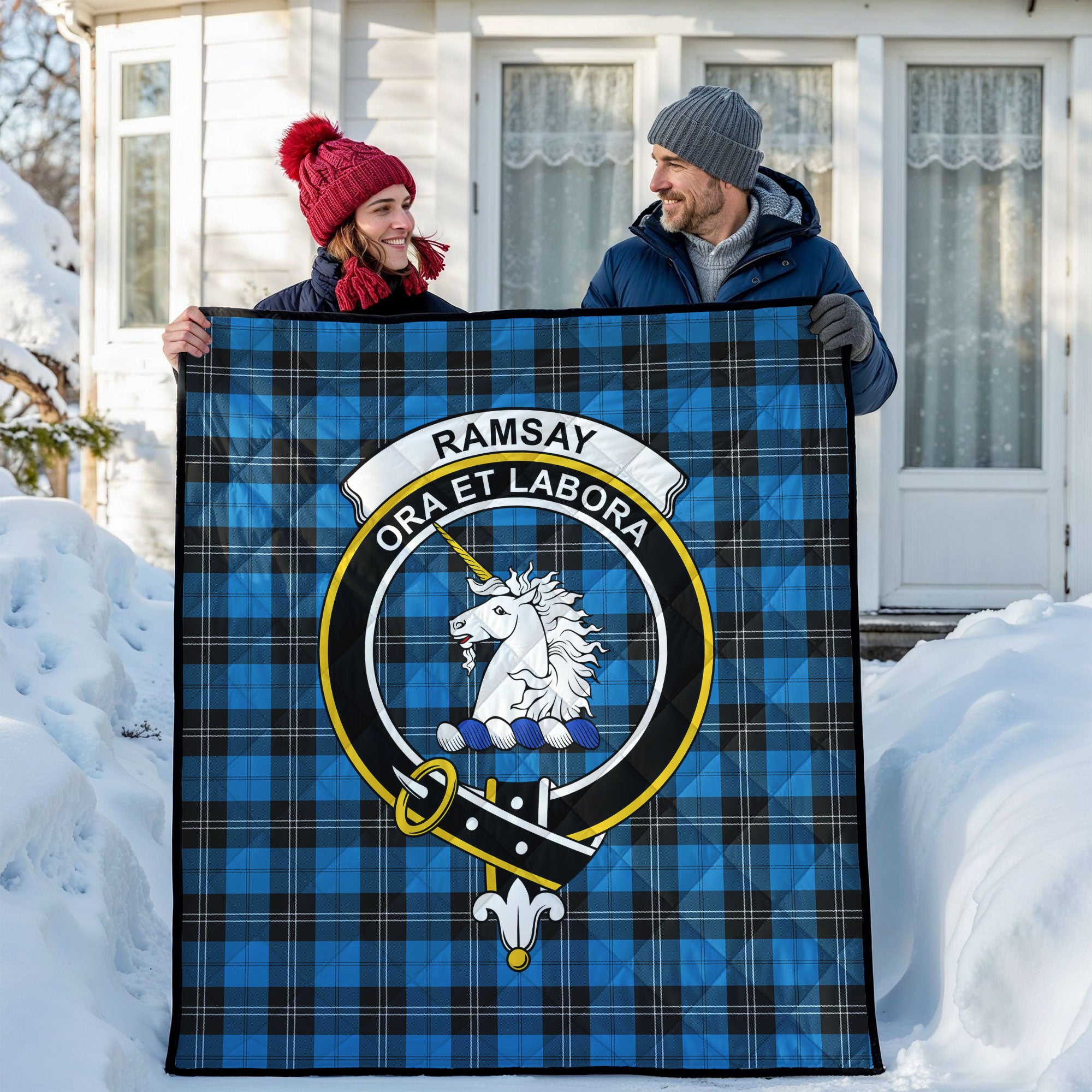 Ramsay Blue Ancient Tartan Crest Quilt
