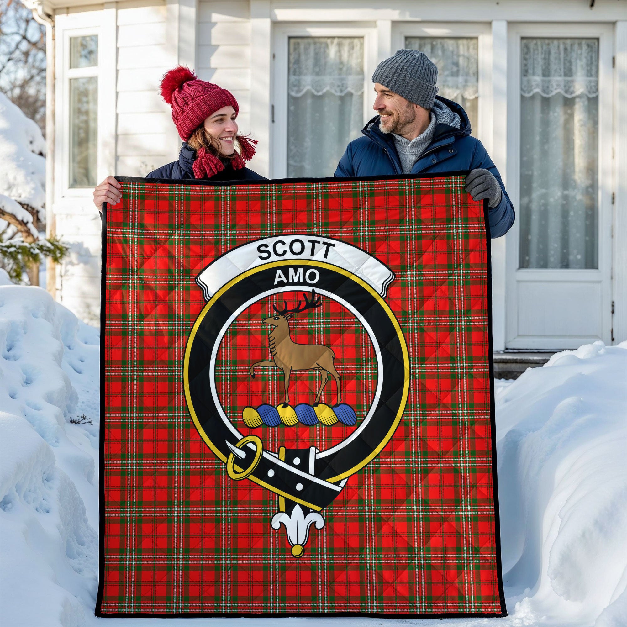 Scott Modern Tartan Crest Quilt