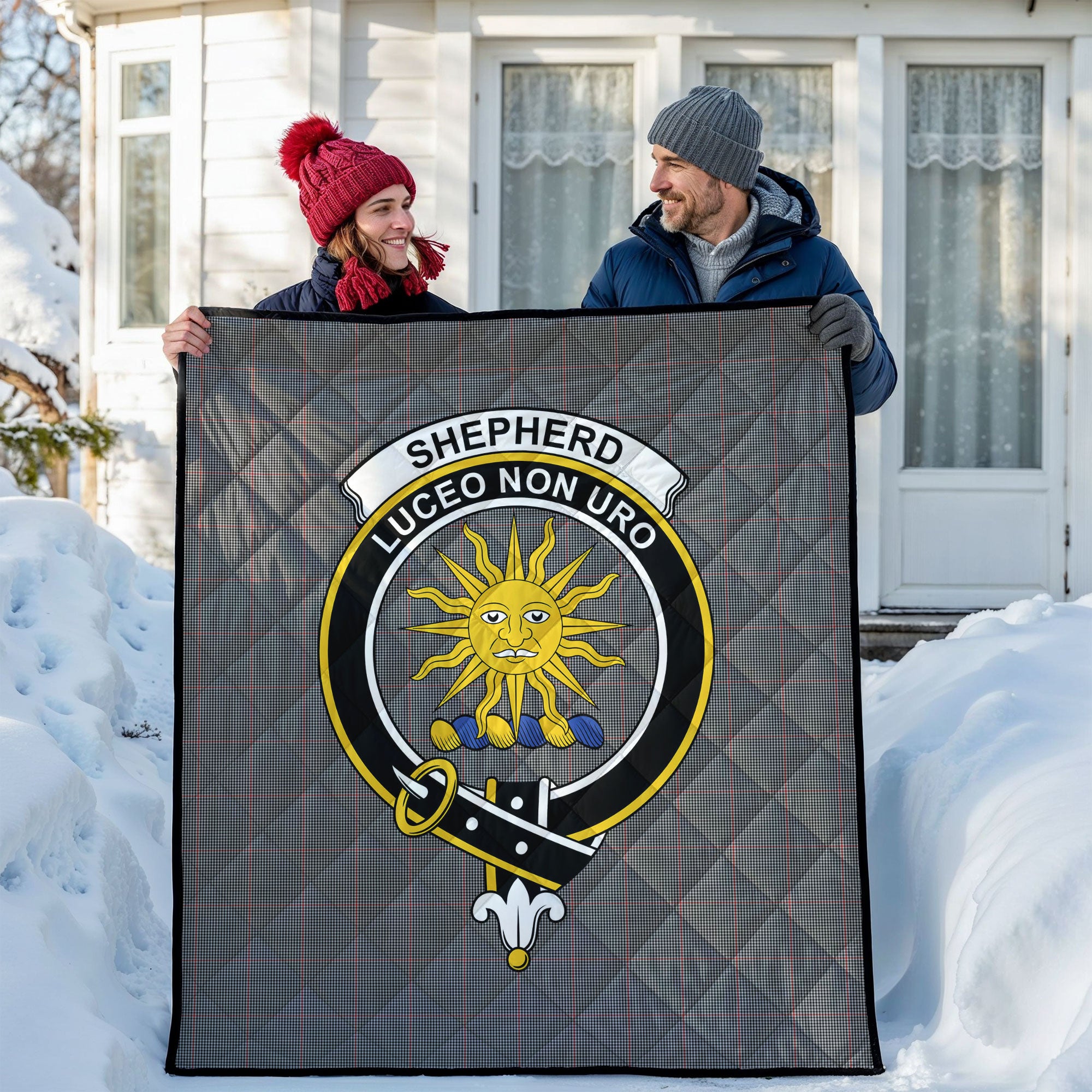 Shepherd Tartan Crest Quilt